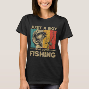 Funny Vintage Fishing Jokes Boys Fisherman B Fi-sh T-Shirt
