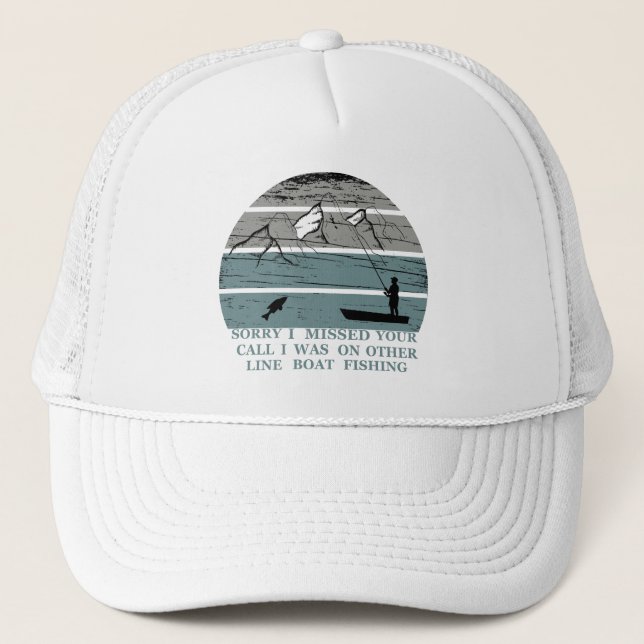 Funny vintage fishing lovers trucker hat (Front)