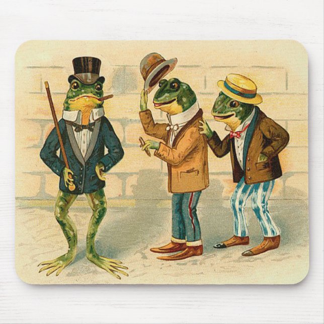 Funny Vintage Frogs Mouse Mat (Front)
