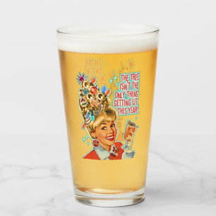Funny Vintage Fun Drinking Christmas Tree Joke Glass