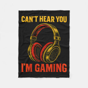 Funny Vintage Gamer Art Men Women Teen Boys Video  Fleece Blanket