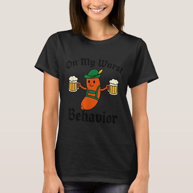 Funny Vintage German Octoberfest Wurst  T-Shirt (Front)