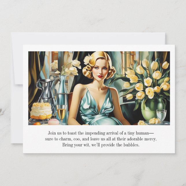 Funny Vintage Glam Art Deco  Invitation (Front)