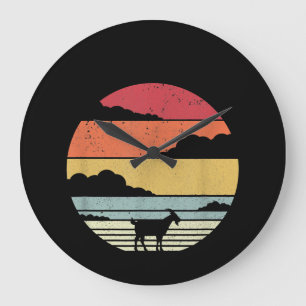 Funny Vintage Goat Gift Large Clock