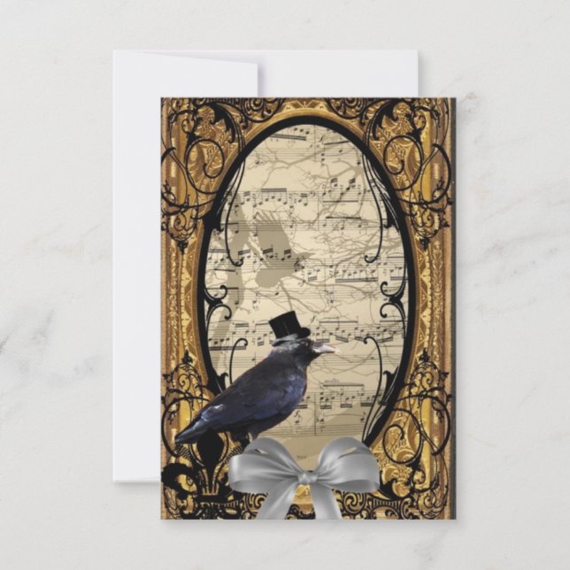 Funny vintage Gothic wedding crow (Front)
