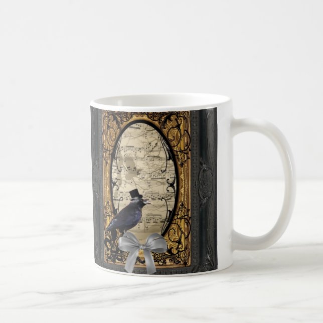 Funny vintage Gothic wedding crow Coffee Mug (Right)