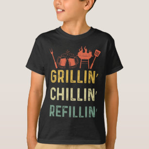 Funny Vintage Grill Dad - Grilling Chilling Refill T-Shirt