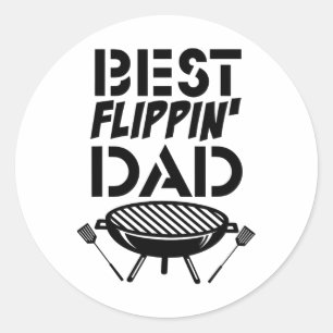 Funny Vintage Grill Daddy - Grilling And Refilling Classic Round Sticker