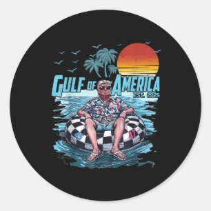 Funny Vintage Gulf Of Us America 2025 American Fla Classic Round Sticker