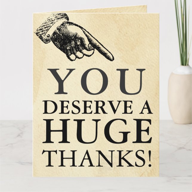 Funny Vintage Hand Giant Thank You (Front)