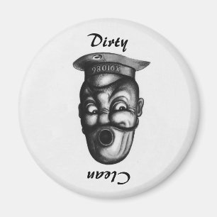 Funny Vintage Illustration Dirty/ Clean Dishwasher Magnet