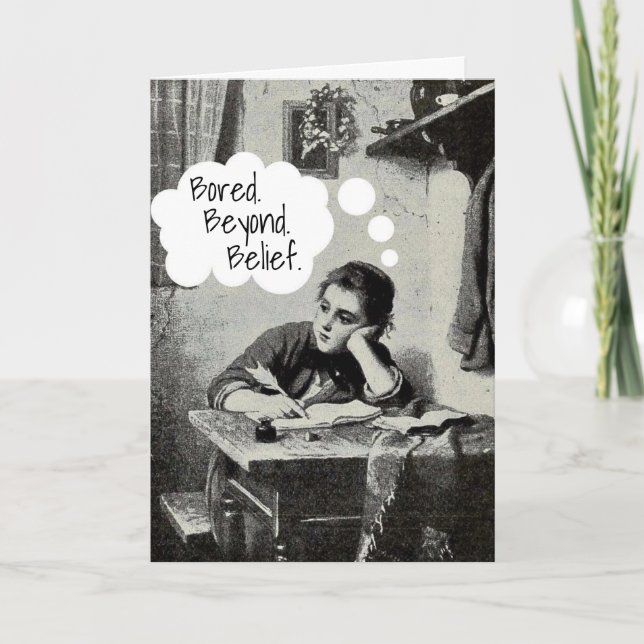 Funny Vintage Illustration I Miss You Card (Front)