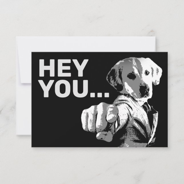 Funny vintage image style doggy  thank you card (Front)