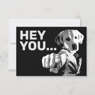 Funny vintage image style doggy  thank you card