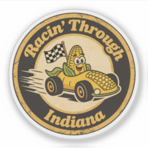 Funny Vintage Indiana Corn Race Car Retro