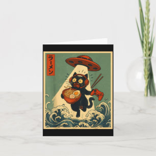 Funny Vintage Japanese Anime Cat Gamer Ramen Ufo G Card