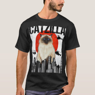 Funny Vintage Japanese Catzilla Himalayan Cat 1 T-Shirt