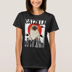 Funny Vintage Japanese Catzilla Himalayan Cat 1 T-Shirt