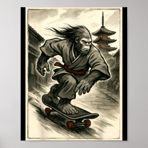 Funny Vintage Japanese Ukiyo-e Art Graphic Tee Ska Poster