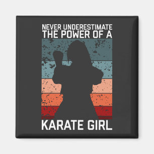 funny vintage karate girl quote sayings. magnet