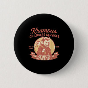 Funny Vintage Krampus Child Transrt Services Merry 6 Cm Round Badge
