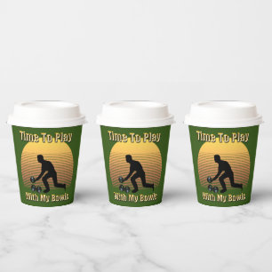 Funny Vintage Lawn Bowls Play Time, Paper Cups