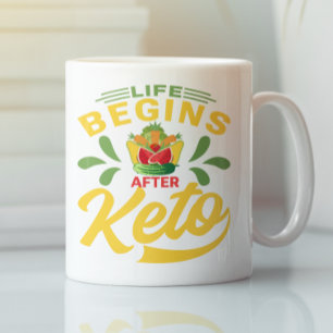 Funny Vintage Life begins after Keto Funny Quote Coffee Mug