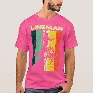 Funny Vintage Lineman Designs Men Women Electronic T-Shirt