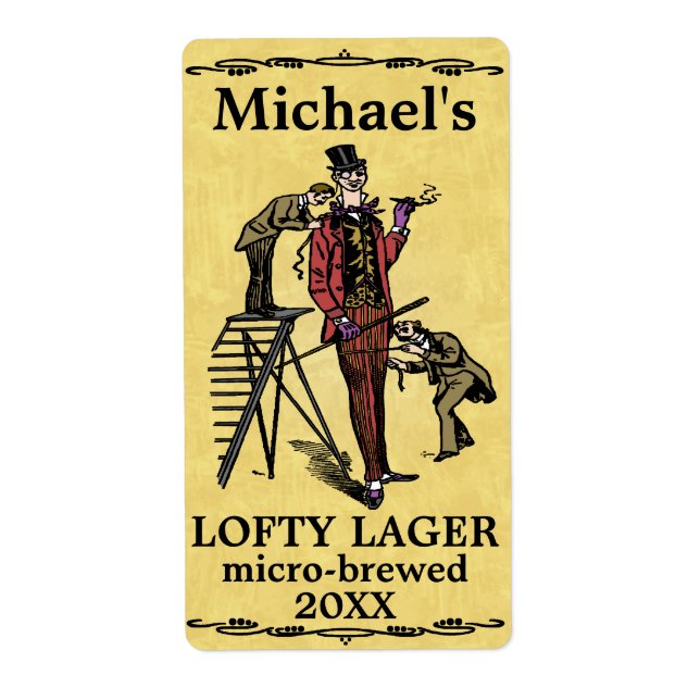 Funny Vintage Lofty Lager Beer Label (Front)