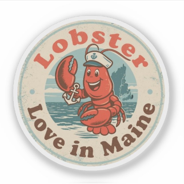 Funny Vintage Maine Lobster Sailor Hat Retro (Front)