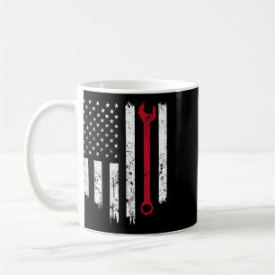 Funny Vintage Mechanic Distressed American Flag Gi Coffee Mug
