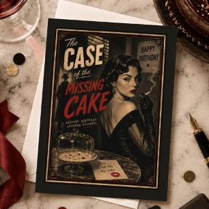 Funny Vintage Missing Birthday Cake Happy Birthday Postcard