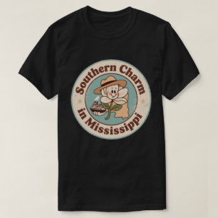 Funny Vintage Mississippi Magnolia Hat Steamboat T T-Shirt