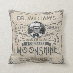 Funny Vintage Moonshine Hillbilly Medicine Custom Cushion