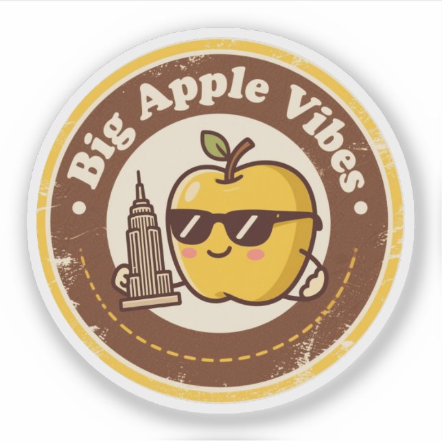 Funny Vintage New York Apple Sunglasses Retro (Front)