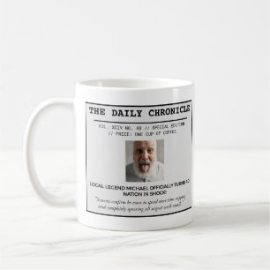 Funny Vintage Newspaper Front Page Milestone Coffee Mug