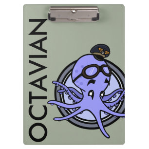FUNNY VINTAGE OCTOPUS PILOT CLIPBOARD