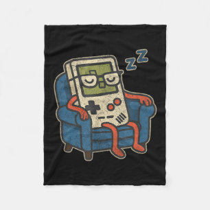 Funny Vintage Old Gamer Retro Video Game Old Gamer Fleece Blanket