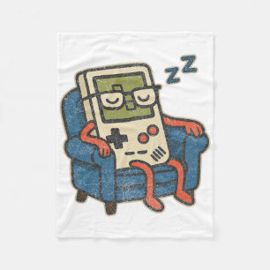 Funny Vintage Old Gamer Retro Video Game Old Gamer Fleece Blanket