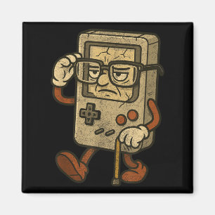 Funny Vintage Old Gamer Retro Video Game Old Gamer Magnet