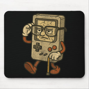 Funny Vintage Old Gamer Retro Video Game Old Gamer Mouse Mat