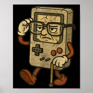 Funny Vintage Old Gamer Retro Video Game Old Gamer Poster