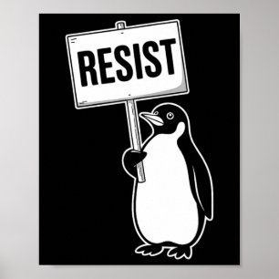Funny Vintage Penguin Resist Cool Penguins Resist Poster