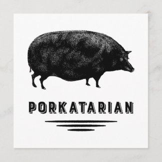 Funny Vintage Pig Bacon Lover Humour Invitation