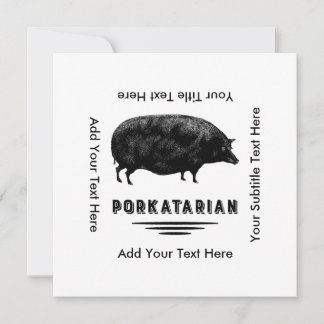 Funny Vintage Pig Bacon Lover Humour Invitation