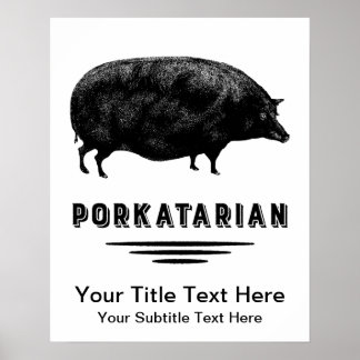 Funny Vintage Pig Bacon Lover Humour Poster