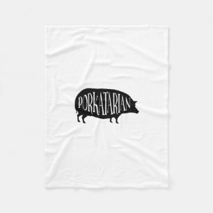 Funny Vintage Pig - Porkatarian - I Love Bacon Fleece Blanket