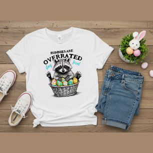 Funny Vintage Racoon Easter Black and White Tri-Blend Shirt