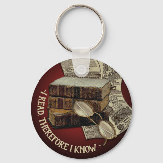 Funny Vintage Reading Key Ring