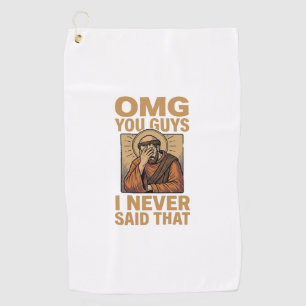 Funny Vintage Religious Facepalm Quote Shirt Desig Golf Towel